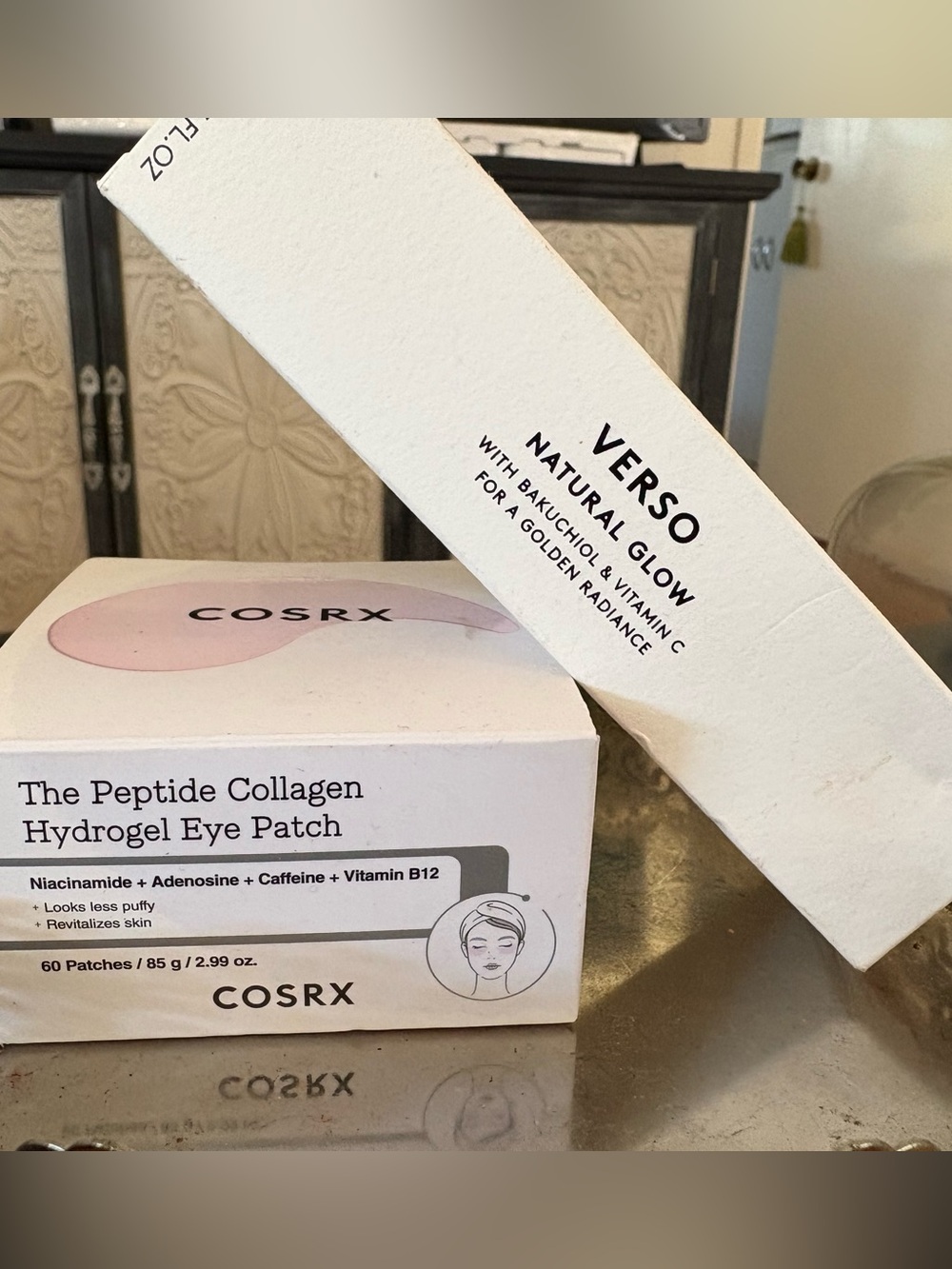 Verso Natural Glow Vitamin C & Bakuchiol Treatment and Cosrx Peptide Eye Patch